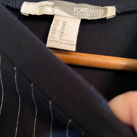 Forever 21 Y2K Navy Blue PinstripeTunic - Picture 4 of 7